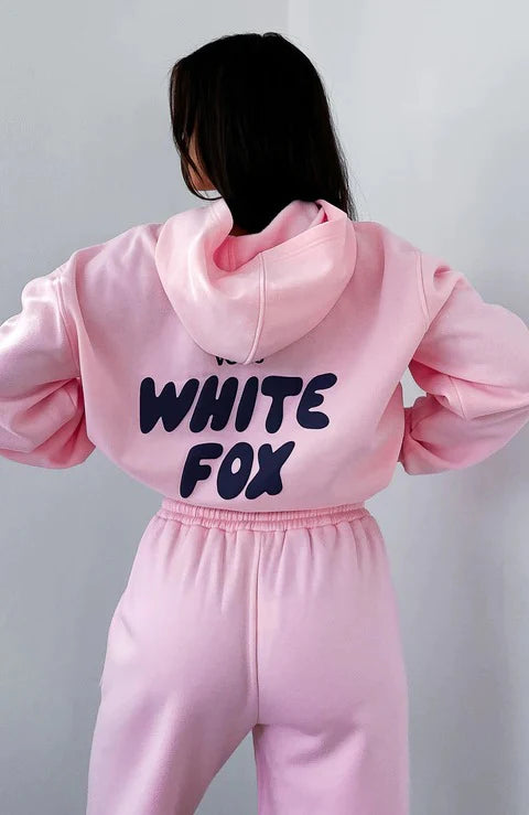 WHITE FOX TRACKSUIT SET (FREE SWEATPANTS)
